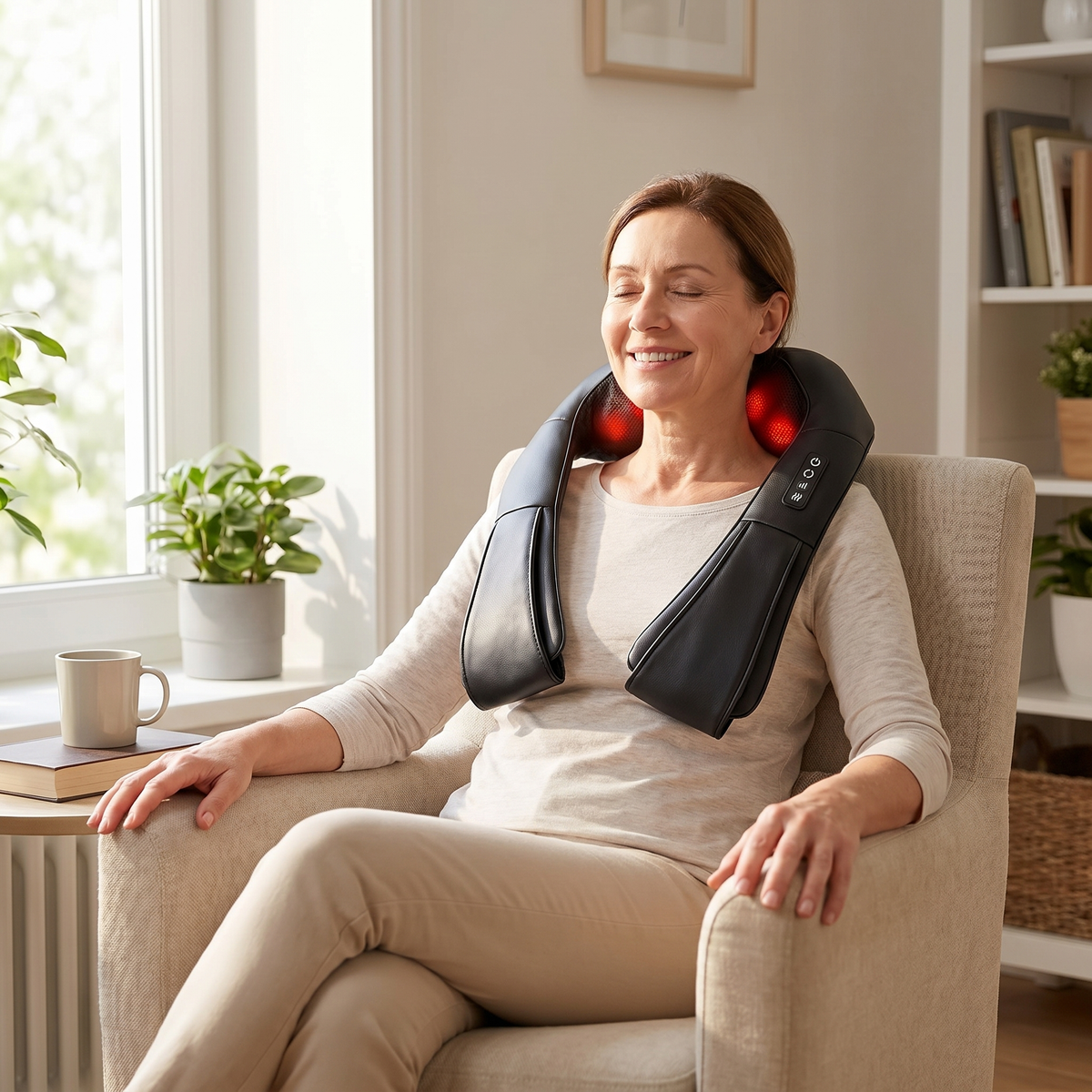 Knotless™ Deep-Kneading Neck & Shoulder Massager with Heat