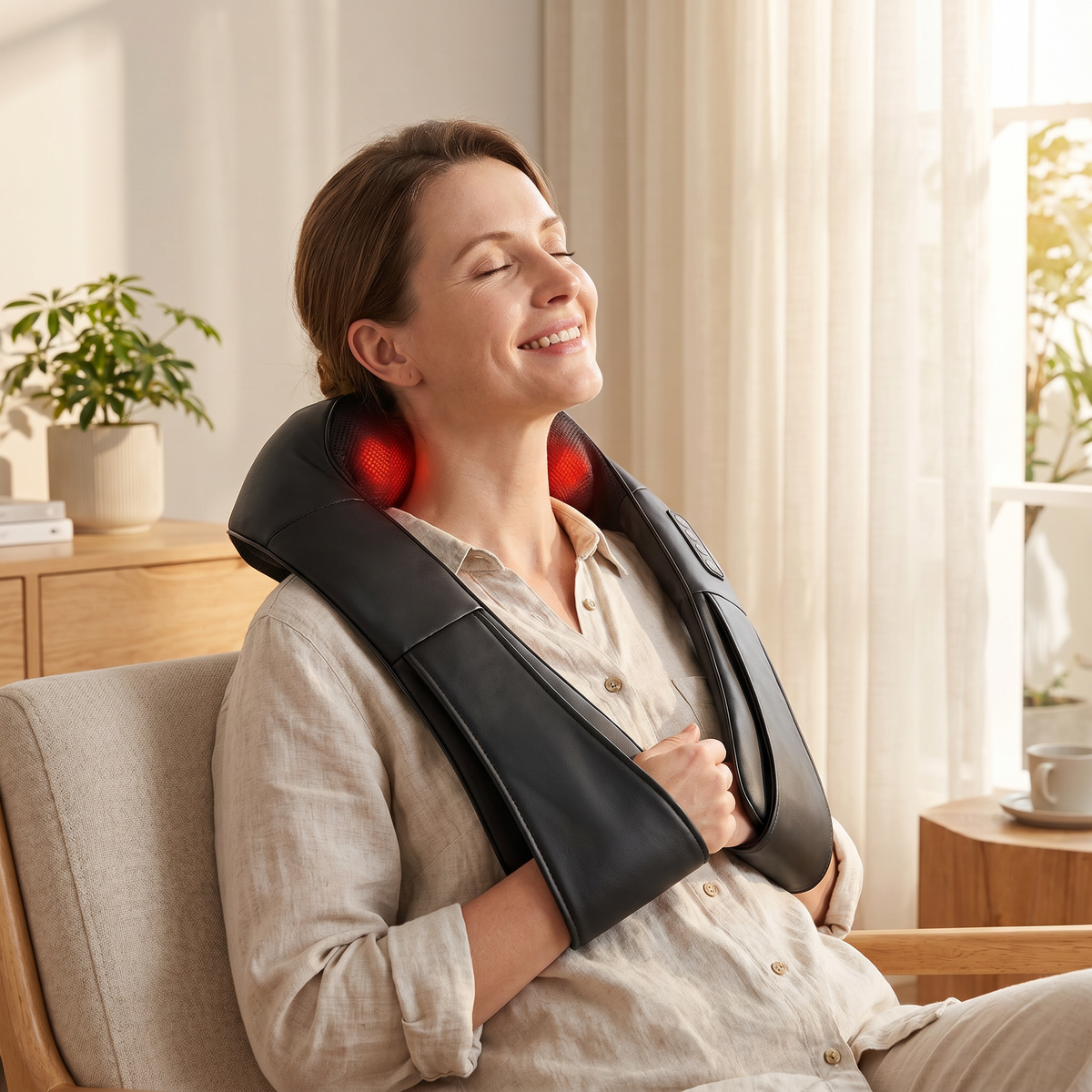 Knotless™ Deep-Kneading Neck & Shoulder Massager with Heat